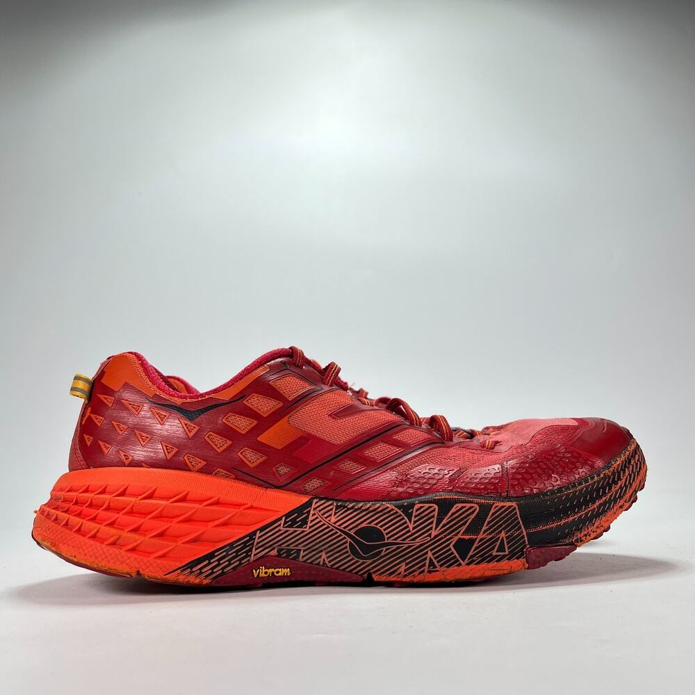 HOKA Speedgoat 2 True Red Black Trail Running Shoes 1016795 TRCP Men's Size 11
